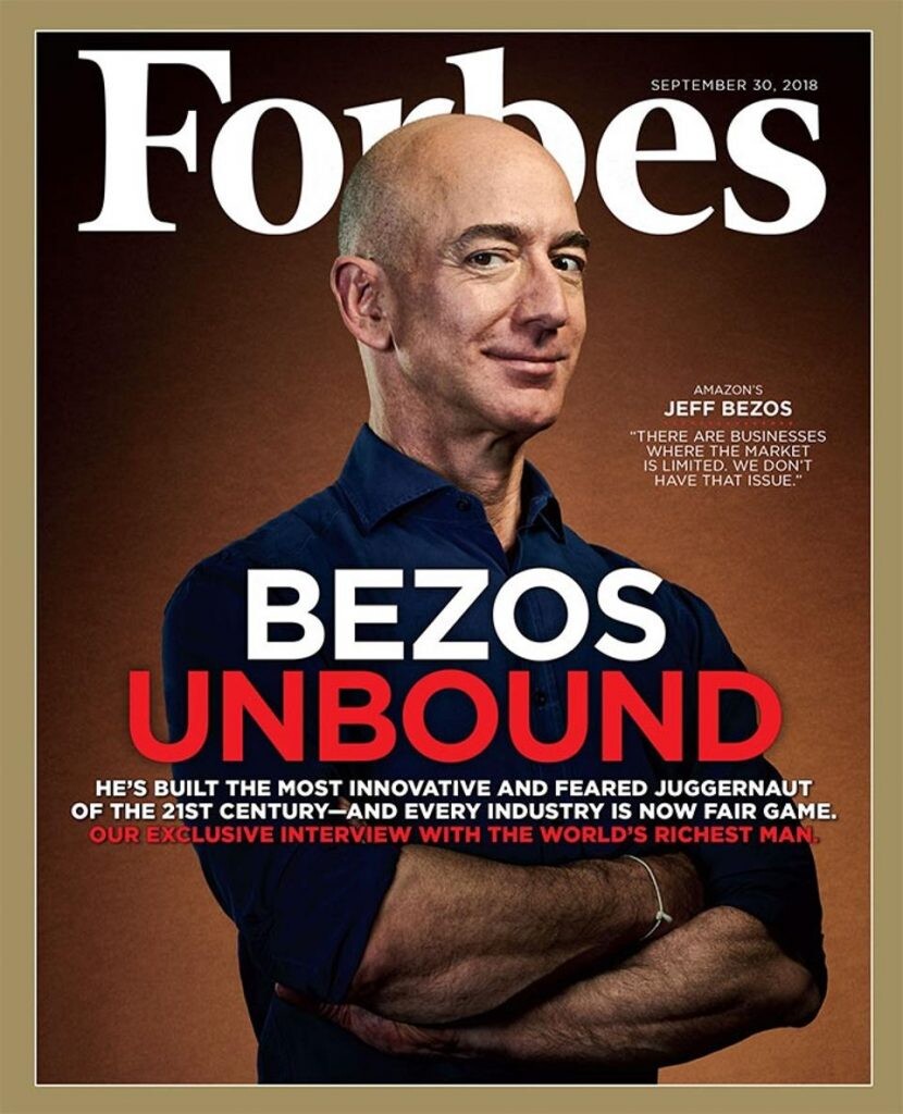 Jeff Bezos na titulke Forbesu z roku 2018.