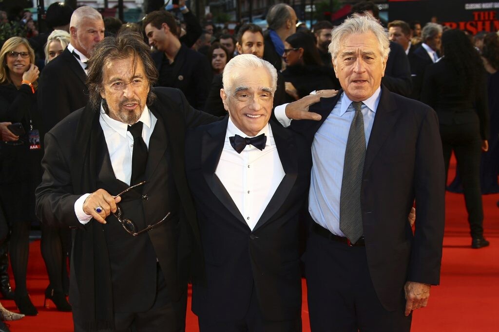Zľava Al Pacino, Martin Scorsese a Robert De Niro na londýnskom filmovom festivale.