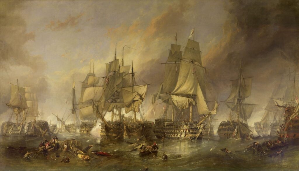 Obraz Bitka pri Trafalgare, autor William Clarkson Stanfield